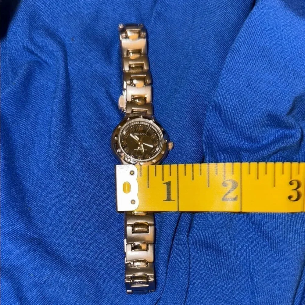 Vellaccio Stainless Steel Watch with Black Dial